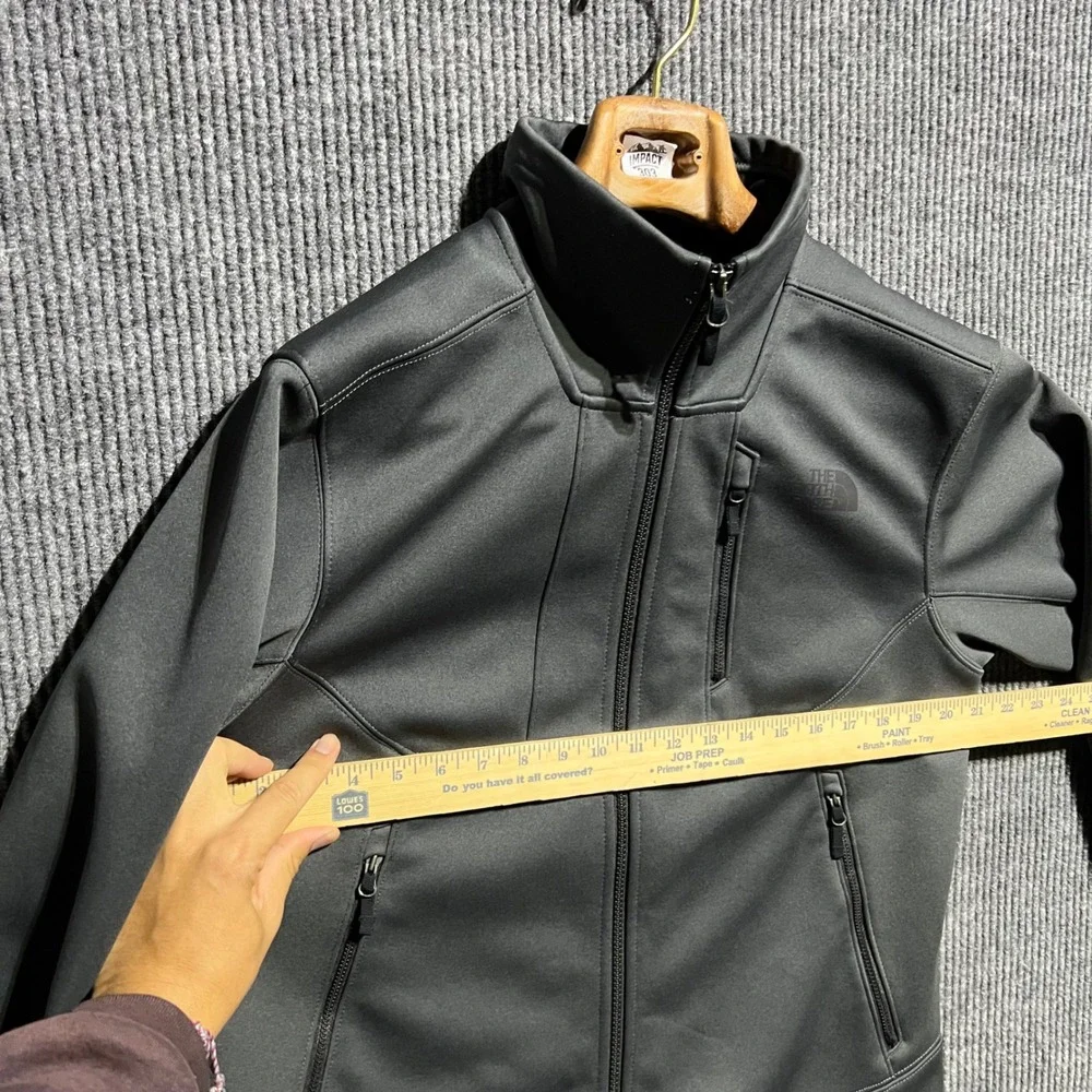 The North Face Apex Bionic Softshell Jacket Mens Size M Grey Windproof Full Zip